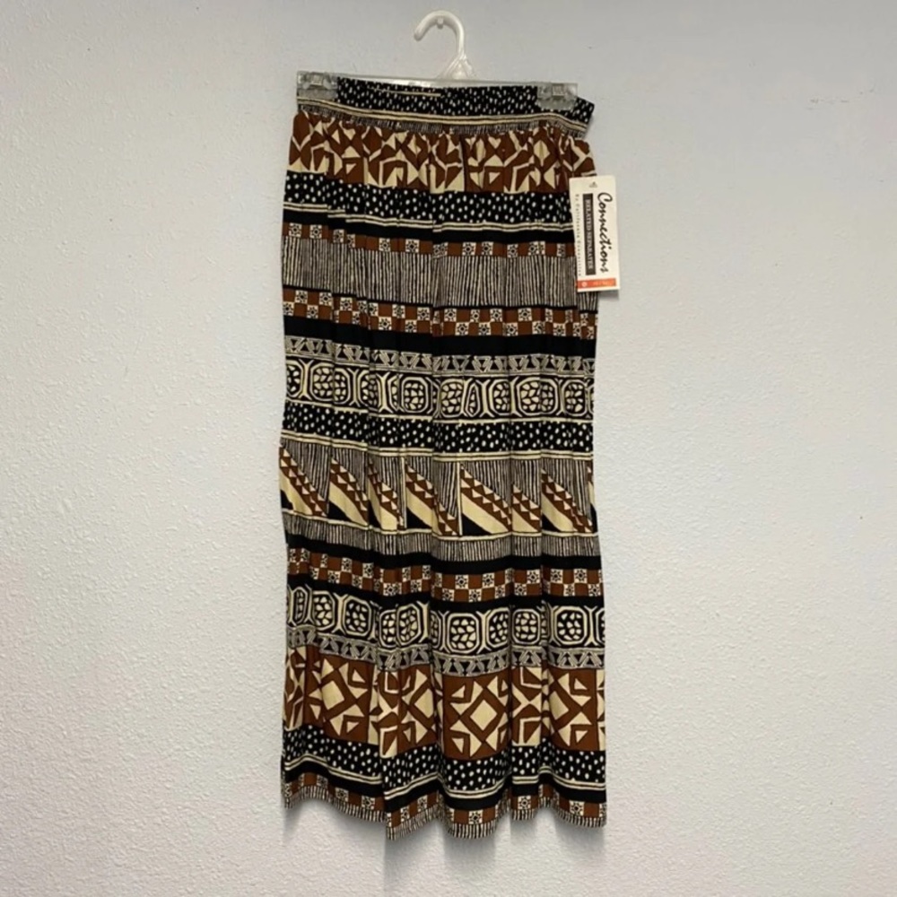 🦋 NWT Vintage African Tribal Print Maxi Skirt